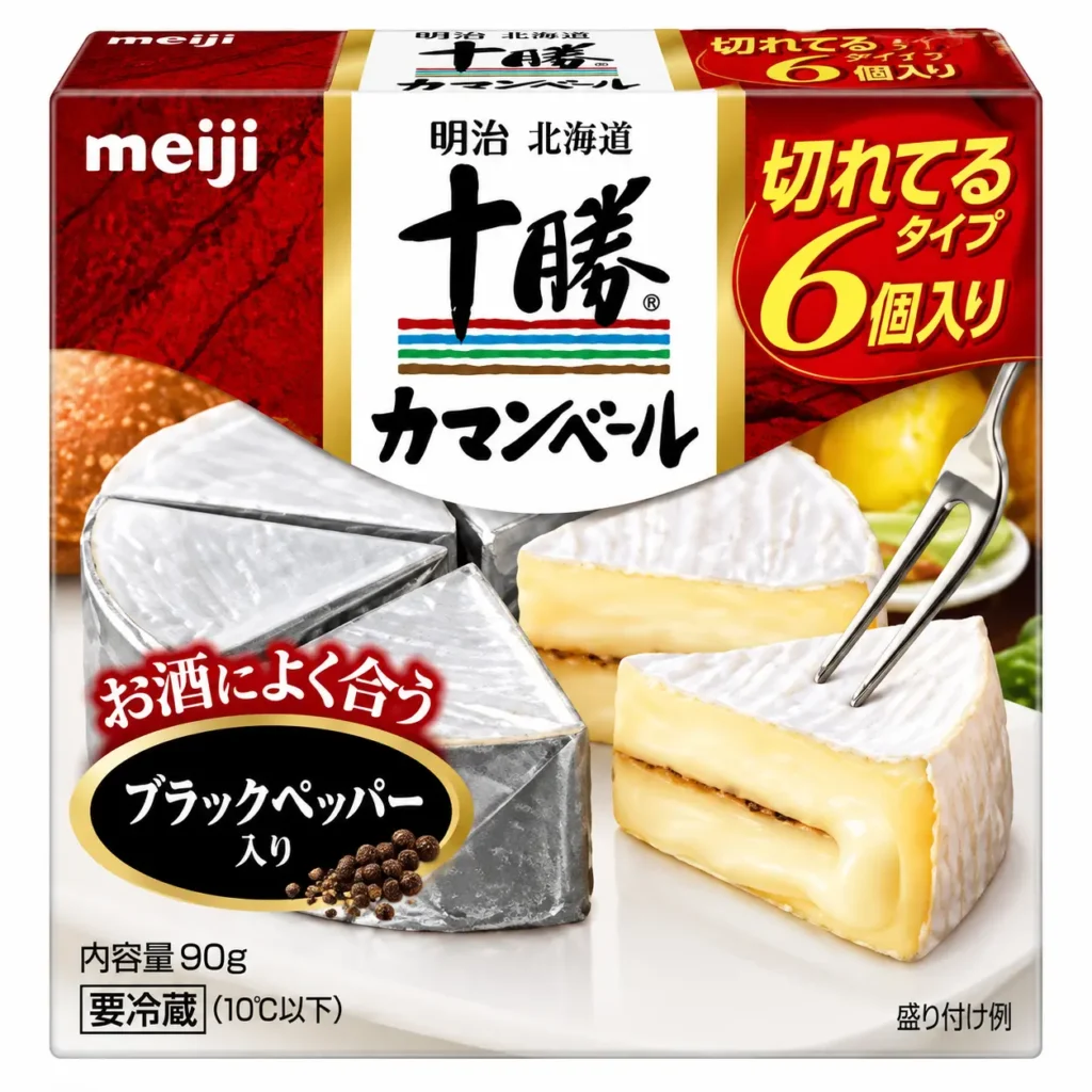 [Refrige]meiji Hokkaido Tokachi Camembert Cheese with Black Pepper 90g